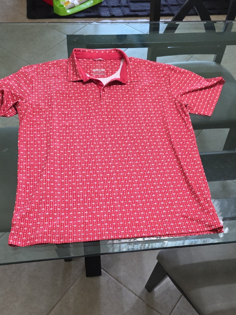 Men's Red Printed Polo Shirt - Lightweight Casual Polo